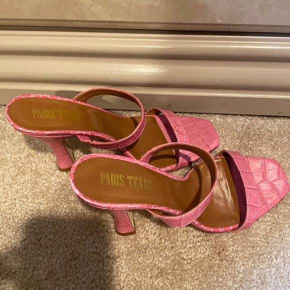 Paris Texas Croc-Embossed Leather Mules - Picture 3 of 5